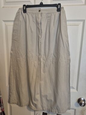 Bobbie Brooks Beige Maxi Skirt with Elastic Waist